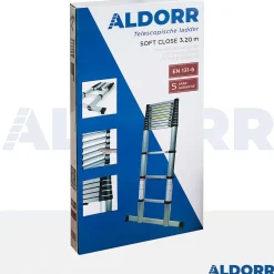 Telescopische Ladders|Brico Aldorr Home - Telescoopladder 3,20M - Met Stabilisatievoet En Soft Closing