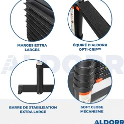 Telescopische Ladders|Brico Aldorr Professional - Telescoopladder 3,80M - Telescopische Stabilisatie Balk - Optigrip™