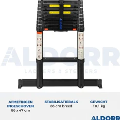 Telescopische Ladders|Brico Aldorr Professional - Telescoopladder 3,20M - Met Optigrip™ En Extra Brede Treden