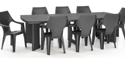 Brico Alibert Tuinstoel Dante Stapelbaar Kunsthars Grafiet 88X56X58Cm- Tuinstoelen