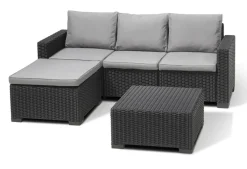 Brico Allibert California Chaiselongue Loungeset - 3-4 Personen - Grijs- Loungesets