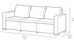 Brico Allibert California Chaiselongue Loungeset - 3-4 Personen - Grijs- Loungesets