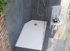 Douchebakken & Accessoires|Brico Allibert Douchebak Karbon 140X80Cm Rechthoek Wit