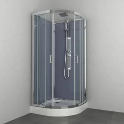 Douchecabines|Brico Allibert Douchecabine Everest Kwartrond 90X90Cm Zilver