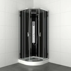 Douchecabines|Brico Allibert Douchecabine Gipsy Kwartrond 90X90Cm Zilver