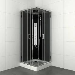 Douchecabines|Brico Allibert Douchecabine Gipsy Vierkant 90X90Cm Zilver