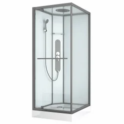 Douchecabines|Brico Allibert Douchecabine La Paz Vierkant 90X90Cm Gun Metal