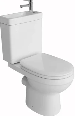 Duoblok Toiletten|Brico Allibert Duoblok Toilet Combi I Pk Aansluiting I Met Fontein Wit