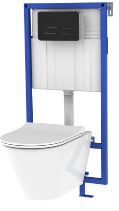 Inbouwtoiletten|Brico Allibert Inbouwreservoir Set Link | Soft-Close Toiletzitting | Bedieningspaneel Met Infrarood Herkenning Zwart