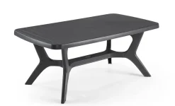 Brico Allibert Tuintafel Baltimore Kunsthars Grafiet 177X100Cm- Tuintafels