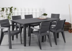 Brico Allibert Tuintafel Futura Kunststof Grafiet 165X94Cm- Tuintafels