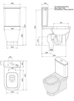 Duoblok Toiletten|Brico Aquavive Duoblok Toilet Look | Soft-Close Toiletzitting | Universee Afvoer| Randloos Toiletzitting Wit