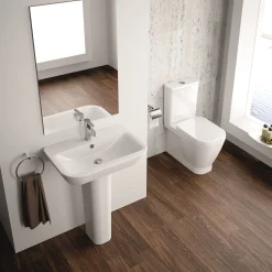 Duoblok Toiletten|Brico Aquavive Duoblok Toilet Look | Soft-Close Toiletzitting | Universee Afvoer| Randloos Toiletzitting Wit