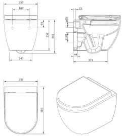 Wandclosetten|Brico Aquavive Hangtoilet Mazaro Wit | Soft-Close Toiletzitting | Randloos Toiletpot