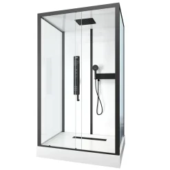 Douchecabines|Brico Aurlane Douchecabine Indus2 90X115X215Cm Rechthoekig Zwart/Wit
