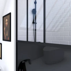 Douchewanden & Inloopdouches|Brico Aurlane Douchewand Black Indus 120X200Cm 5Mm Zwart