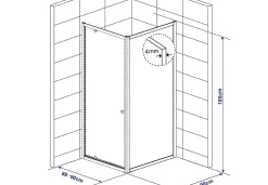 Douchedeuren|Brico Baseline Vaste Wand 90X185Cm Wit