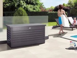 Brico Biohort Kussenbox Hobby 130 Donkergrijs Metallic 62X134Cm- Opbergboxen Tuin