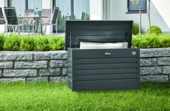 Brico Biohort Kussenbox Hobby 130 Donkergrijs Metallic 62X134Cm- Opbergboxen Tuin