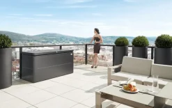 Brico Biohort Kussenbox Lounge 200 Donkergrijs Metallic 84X200Cm- Opbergboxen Tuin