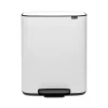 Vuilnisbakken|Brico Brabantia Pedaalemmer Bo 2X30L Wit