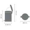 Vuilnisbakken|Brico Brabantia Pedaalemmer Newicon Matt Black 20L