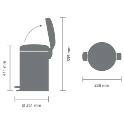 Vuilnisbakken|Brico Brabantia Pedaalemmer Newicon Matt Black 12L