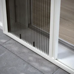 Brico Cando Hordeur Comfort Schuifpui - Plisse Hordeur - Wit Profiel - Grijs Gaas - 150X240Cm- Vliegendeuren