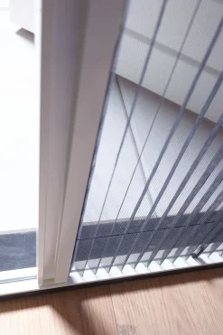 Brico Cando Hordeur Comfort Schuifpui - Plisse Hordeur - Wit Profiel - Grijs Gaas - 150X240Cm- Vliegendeuren