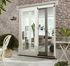Brico Cando Hordeur Premium B - Plisse Hordeur - Wit Profiel - Grijs Gaas - 96X200Cm- Vliegendeuren