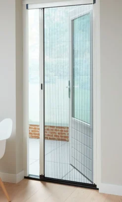 Brico Cando Hordeur Premium L - Plisse Hordeur - Wit Profiel - Grijs Gaas - 96X230Cm- Vliegendeuren