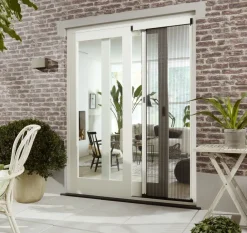 Brico Cando Hordeur Premium L - Plisse Hordeur - Wit Profiel - Grijs Gaas - 96X230Cm- Vliegendeuren
