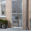 Brico Cando Hordeur Standaard - Scharnierende Hordeur - Wit Profiel - Grijs Gaas - 92X212Cm- Vliegendeuren