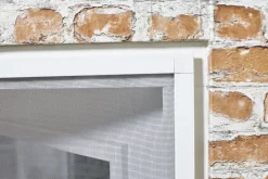 Brico Cando Hordeur Standaard - Scharnierende Hordeur - Wit Profiel - Grijs Gaas - 92X212Cm- Vliegendeuren