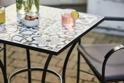 Brico Central Park Bistrotafel Atri Zwart/Wit 60X60Cm- Tuintafels