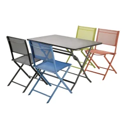 Brico Central Park Bistrotafel Stacy Antraciet Staal 110X70Cm- Tuintafels