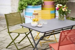 Brico Central Park Bistrotafel Stacy Antraciet Staal 110X70Cm- Tuintafels