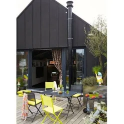 Brico Central Park Bistrotafel Stacy Antraciet Staal 110X70Cm- Tuintafels