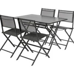 Brico Central Park Bistrotafel Stacy Antraciet Staal 110X70Cm- Tuintafels