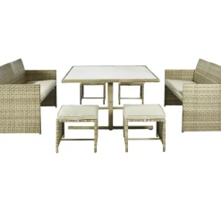 Brico Central Park Dining Loungeset Capri Naturel 7-Delig- Loungesets