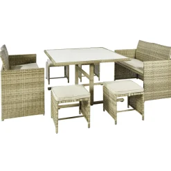 Brico Central Park Dining Loungeset Capri Naturel 7-Delig- Loungesets