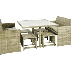Brico Central Park Dining Loungeset Capri Naturel 7-Delig- Loungesets