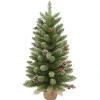 Kunstkerstbomen|Brico Central Park Mini Kunstkerstboom Sneeuw + Dennenappels 90Cm