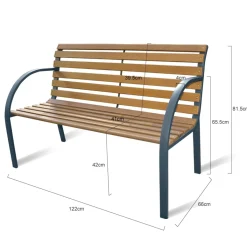 Brico Central Park Tuinbank City 2-Zits Staal Fsc Eucalyptushout- Tuinbanken