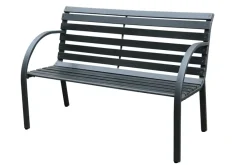 Brico Central Park Tuinbank City Staal/Fsc Eucalyptushout Zwart 122X81,5Cm- Tuinbanken