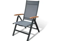 Brico Central Park Tuinstoel Analee Verstelbaar Aluminium/Textileen Grijs- Tuinstoelen