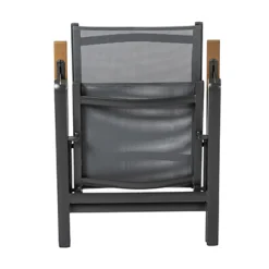 Brico Central Park Tuinstoel Analee Verstelbaar Aluminium/Textileen Grijs- Tuinstoelen