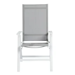 Brico Central Park Tuinstoel Anzio Stapelbaar Aluminium/Textileen Grijs- Tuinstoelen