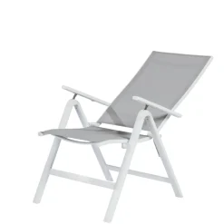 Brico Central Park Tuinstoel Anzio Stapelbaar Aluminium/Textileen Grijs- Tuinstoelen