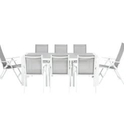 Brico Central Park Tuinstoel Anzio Stapelbaar Aluminium/Textileen Grijs- Tuinstoelen